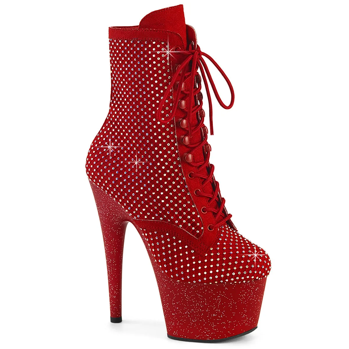 7 Inch Heel ADORE-1020RM Red Rhinestone