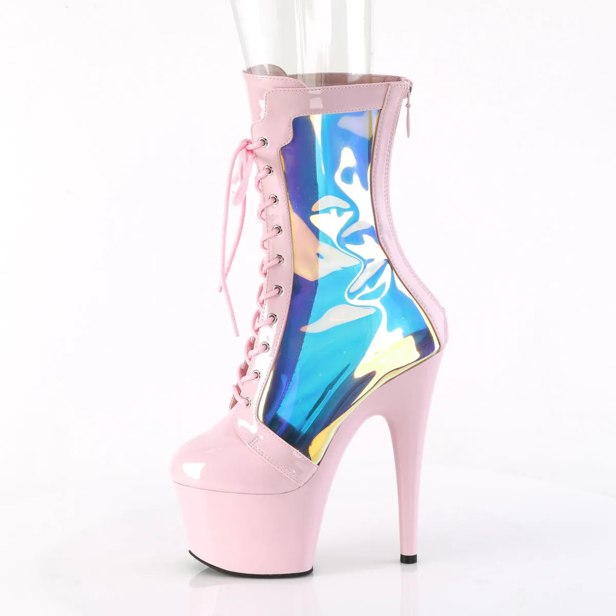 7 Inch Heel ADORE-1047 Baby Pink Holo Patent