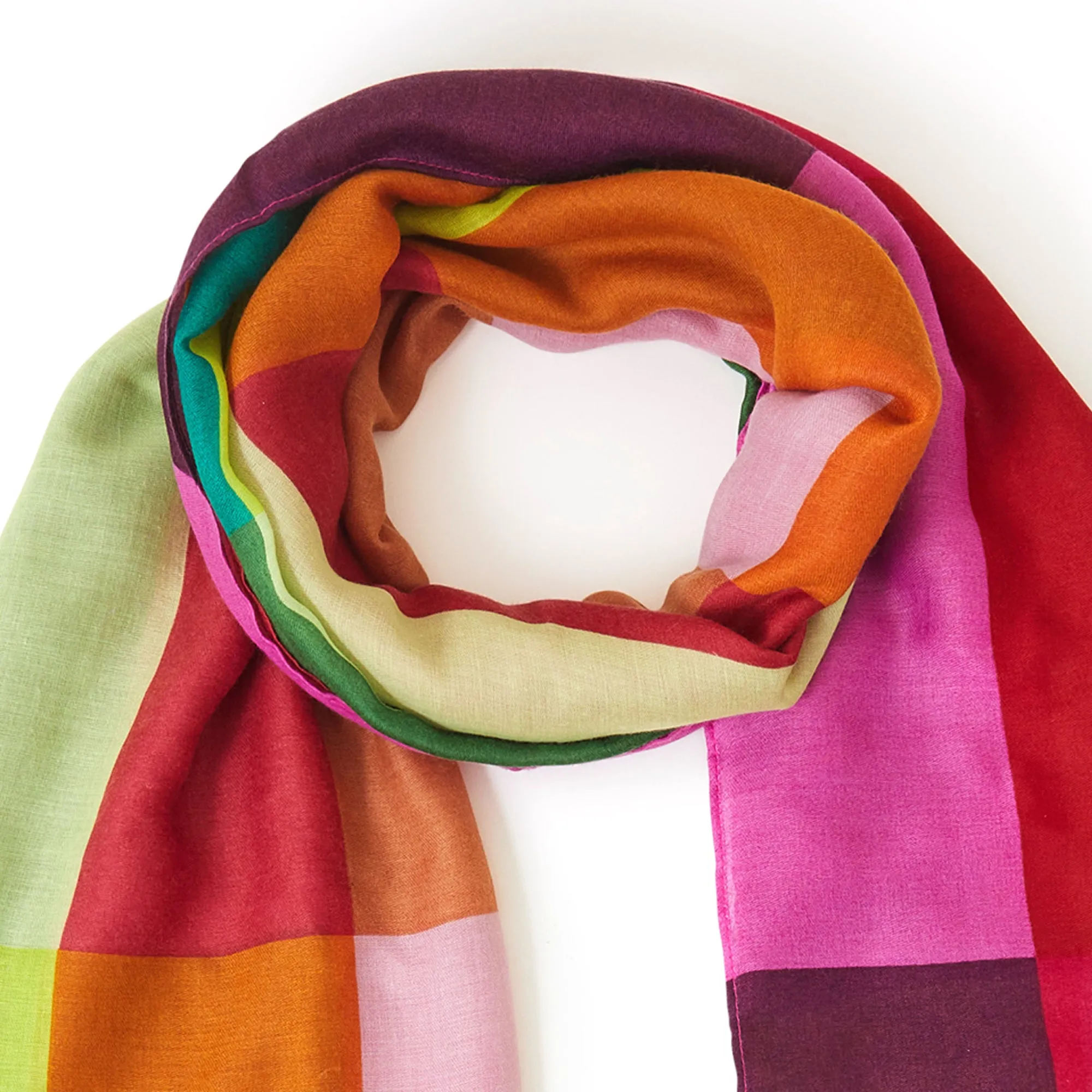 Accessorize London Women's Multi Bright Colour Block Scarf