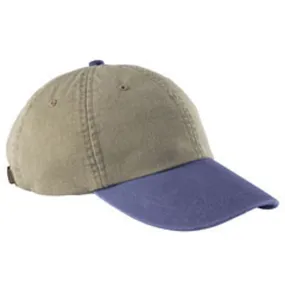 Adams Men's Khaki/Royal 6-Panel Low-Profile Washed Pigment-Dyed Cap