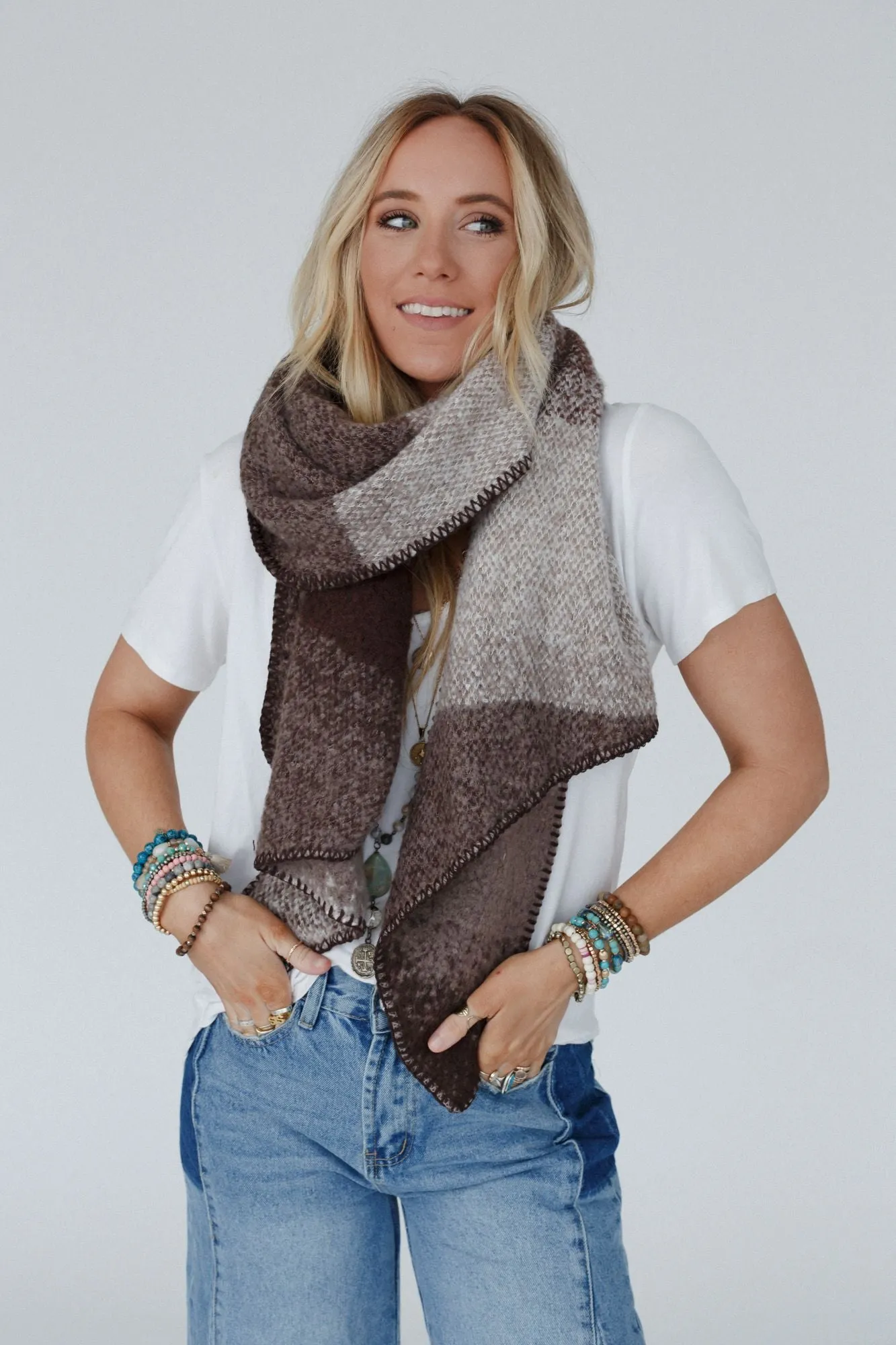 Autumn Days Multi Colored Scarf - Brown