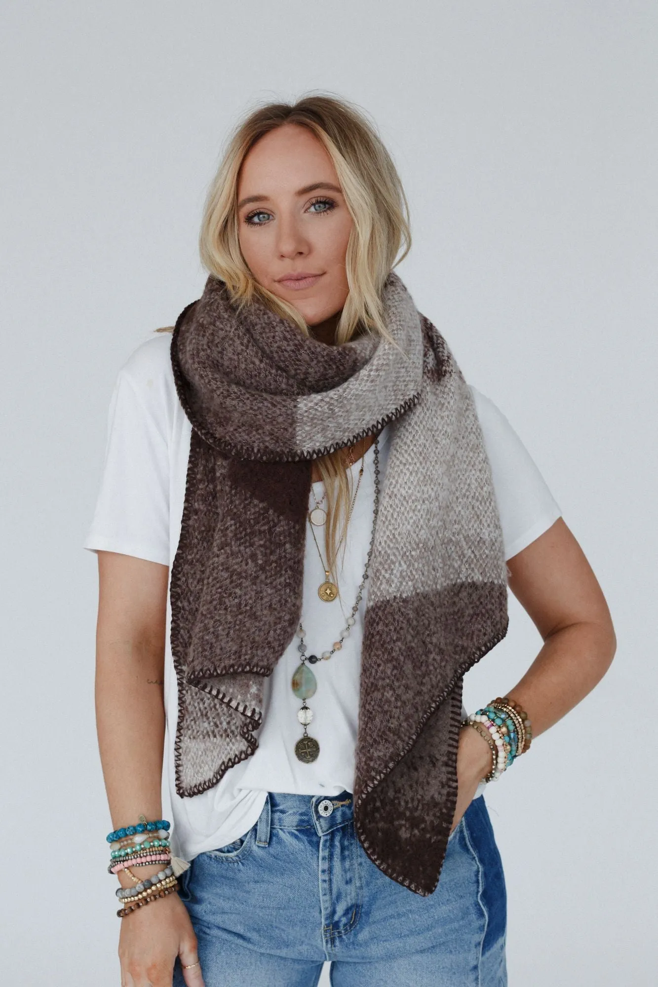 Autumn Days Multi Colored Scarf - Brown