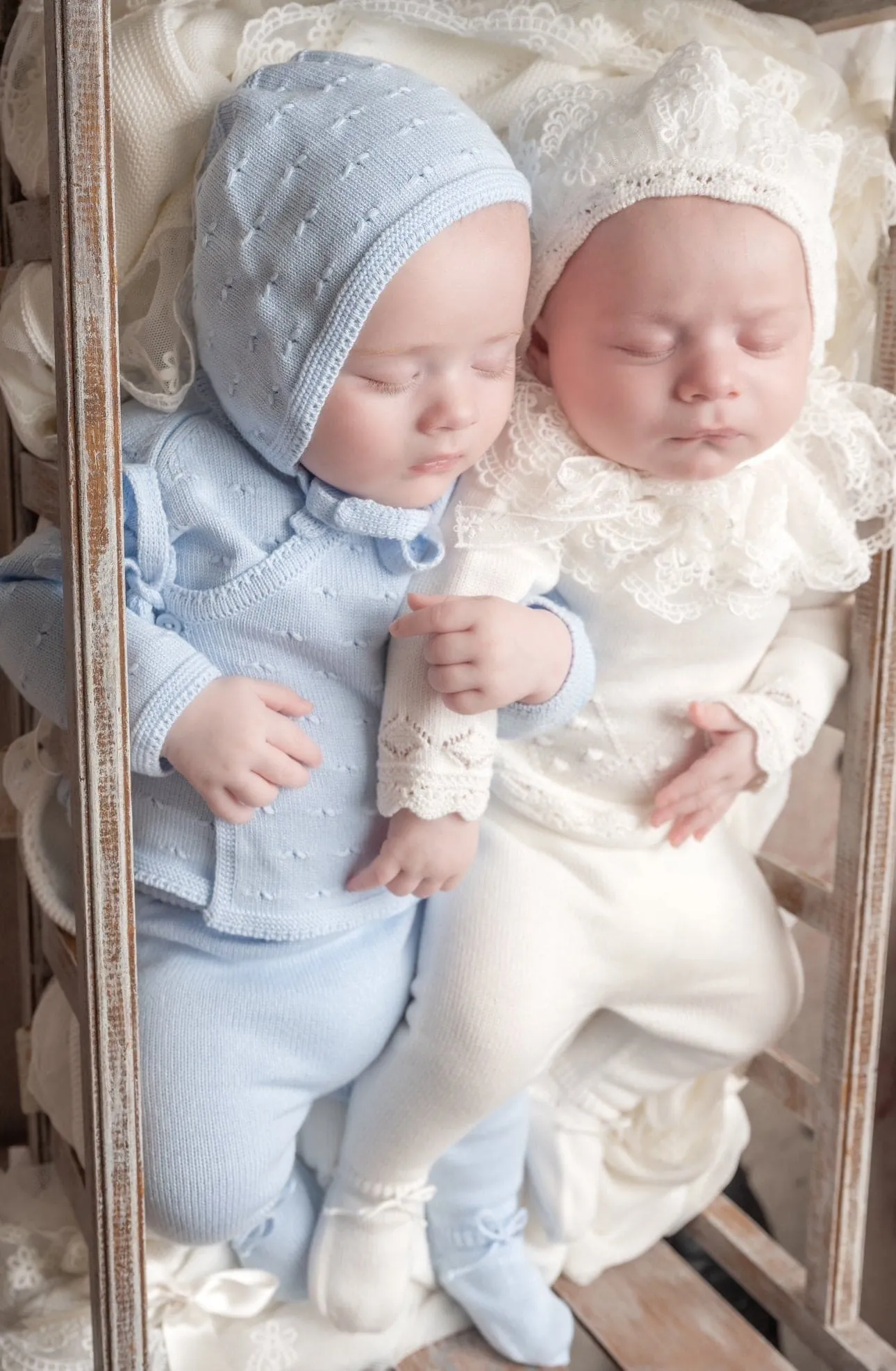 Baby Blue Three Piece Spanish Knit Baby Set