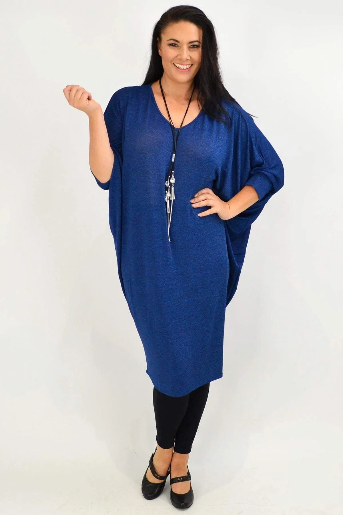 Blue Oversized Tunic Dress