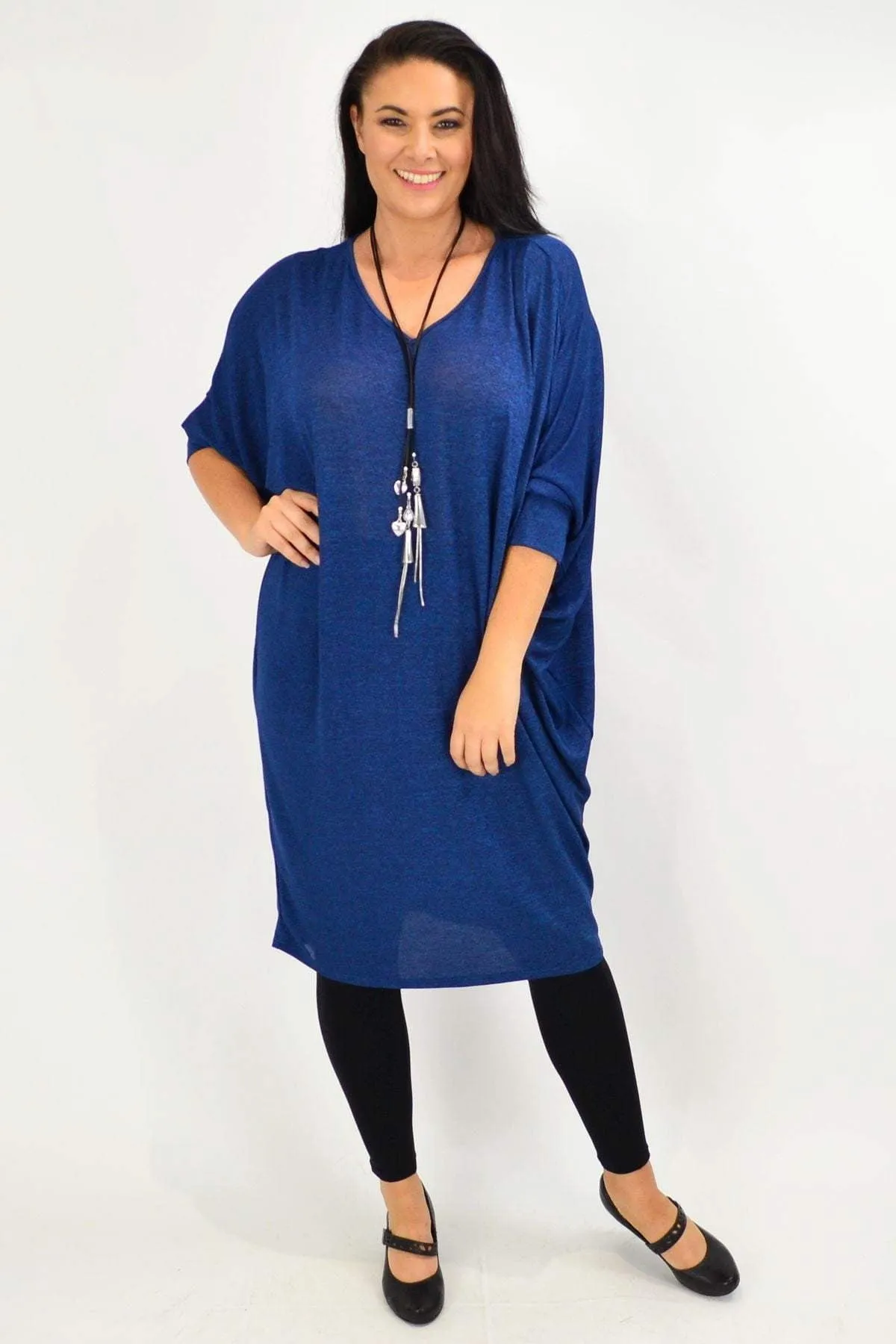 Blue Oversized Tunic Dress