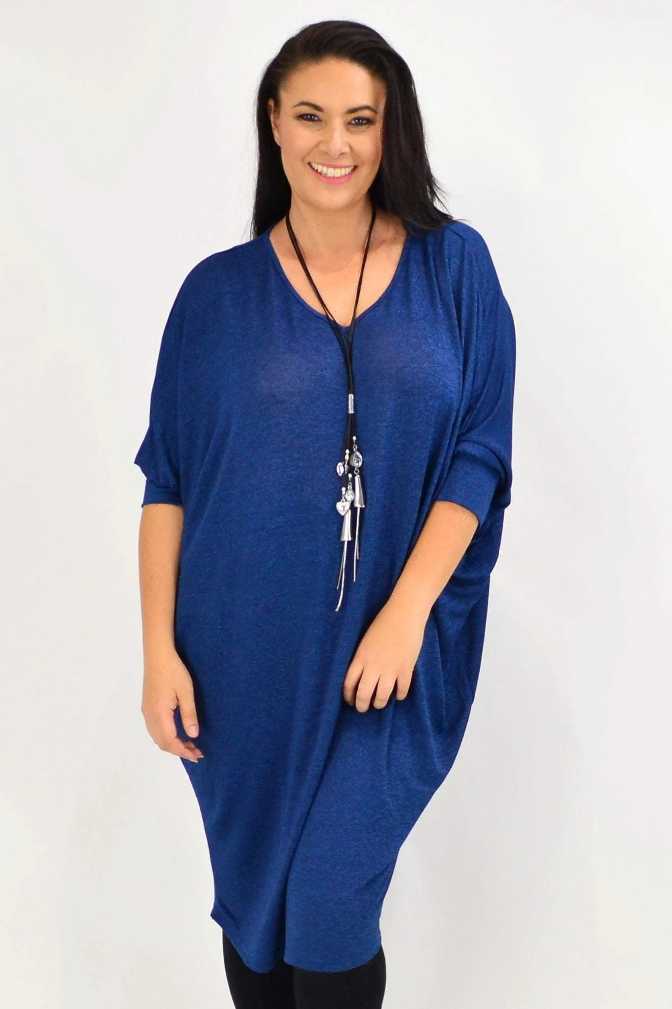 Blue Oversized Tunic Dress