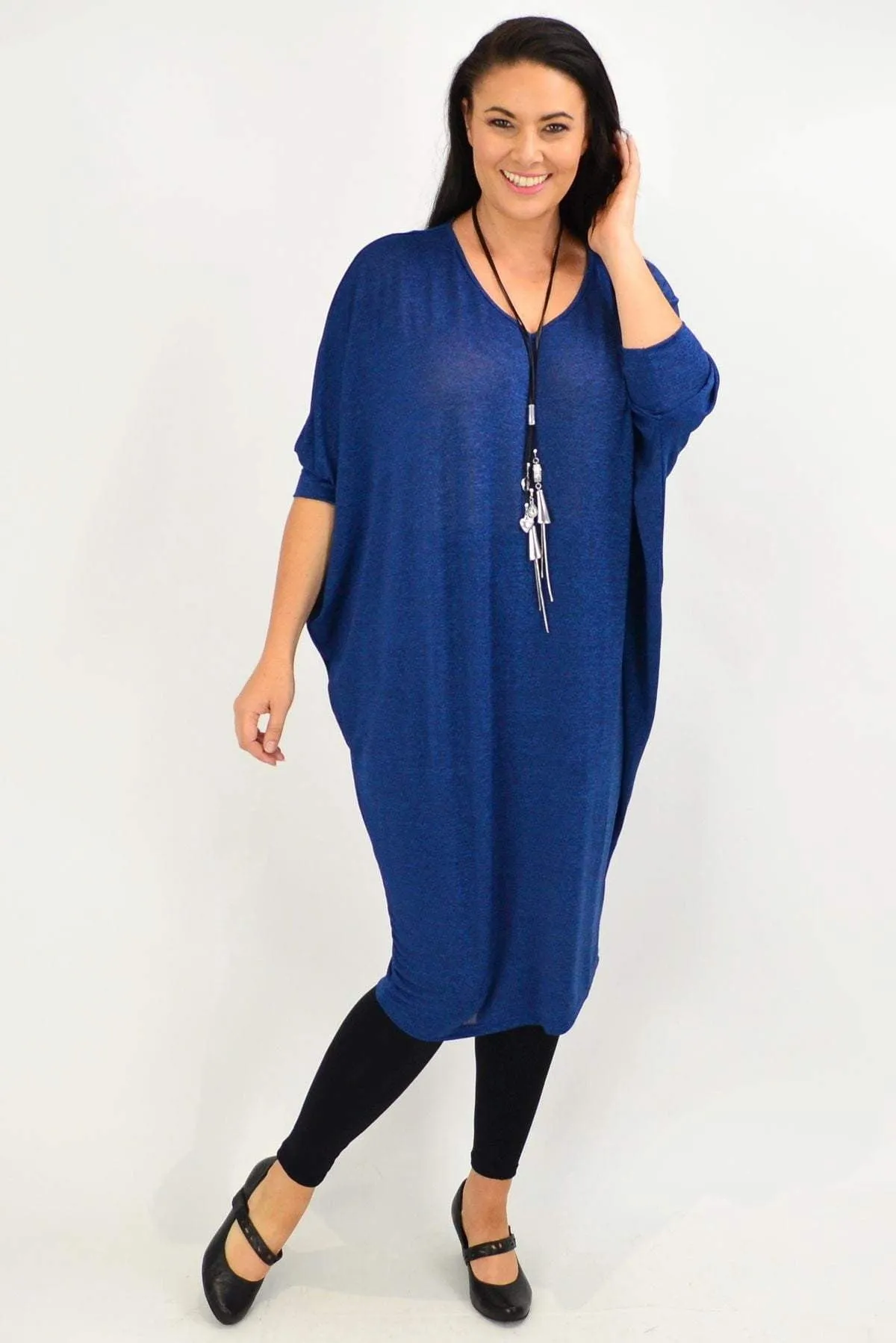 Blue Oversized Tunic Dress