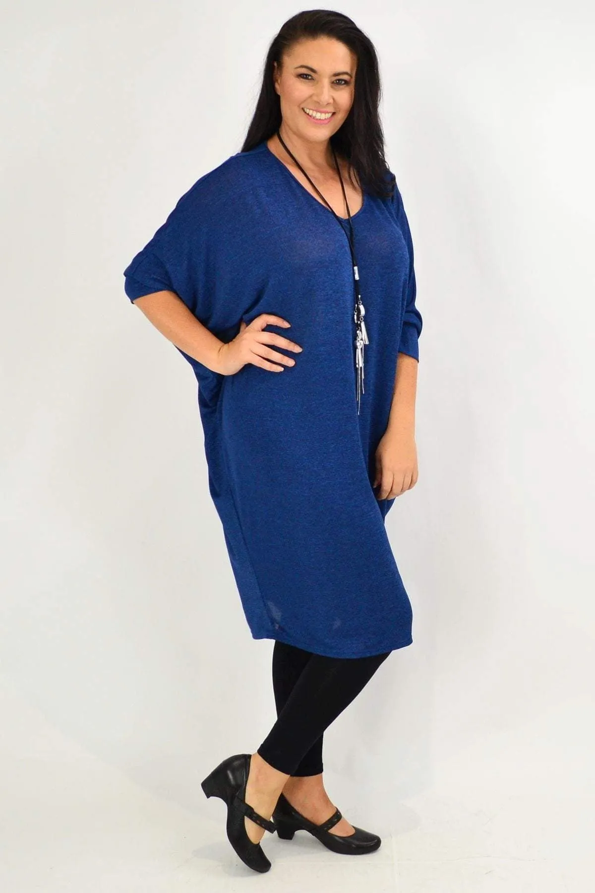 Blue Oversized Tunic Dress