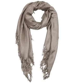 Blue Pacific Tissue Solid Modal and Cashmere Scarf Shawl in Khaki