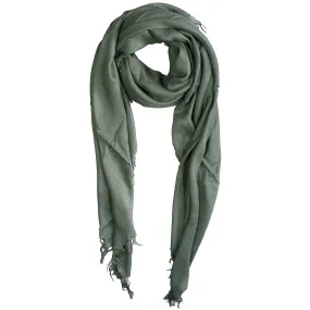 Blue Pacific Tissue Solid Modal and Cashmere Scarf Shawl in Shadow Sage