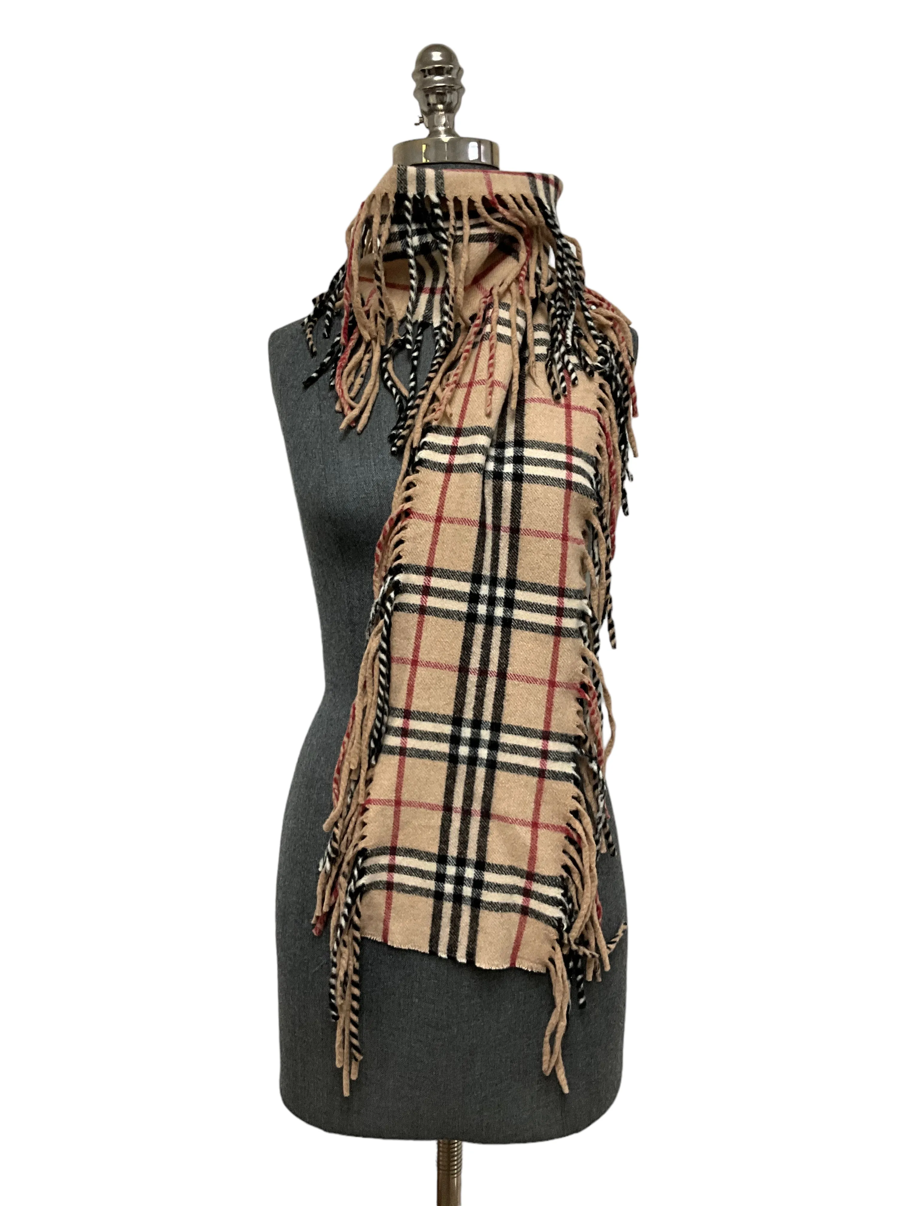 Burberry Cashmere Fringe Scarf