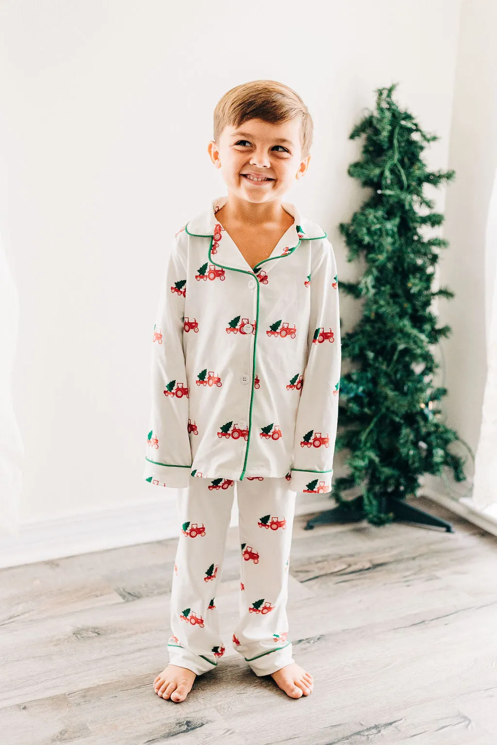 Button Down Pajamas - Christmas Tractor Holiday Lounge PREORDER