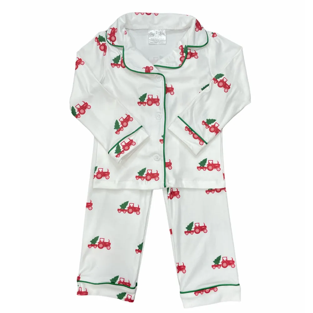 Button Down Pajamas - Christmas Tractor Holiday Lounge PREORDER