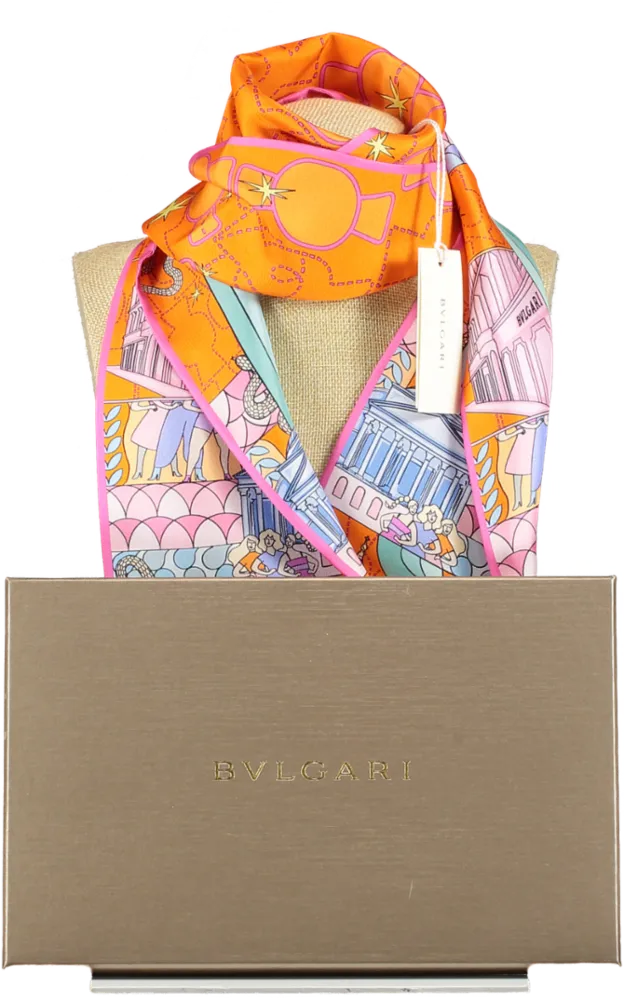 BVLGARI Multicoloured Shelley Classic Silk Scarf In Original Box One Size