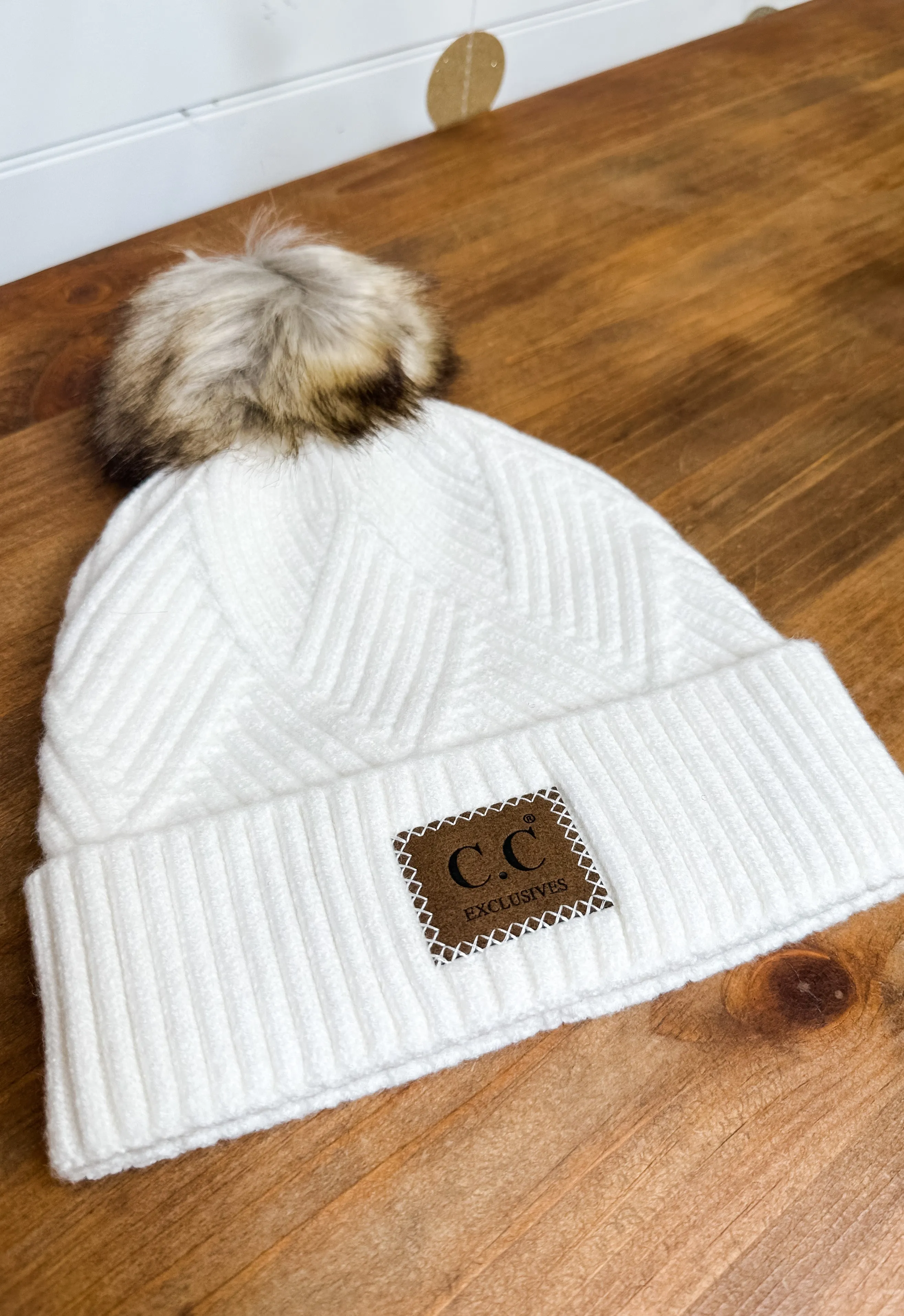 C.C Diagonal Stripe Beanie