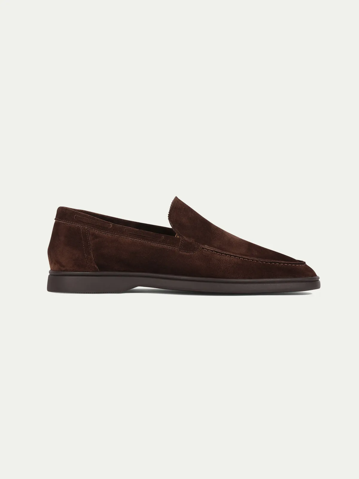 Chocolate Yacht Loafer with Lamb Shearling Footbed