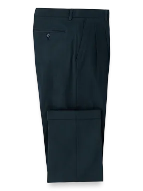 Classic Fit Cotton Stretch Twill Pleated Pants - Ink