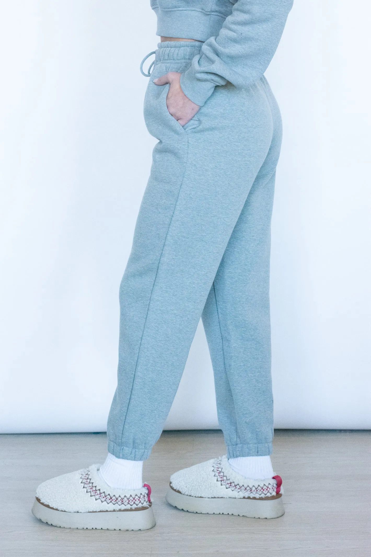 Cozy Plans Heather Grey Fleece Sweatpant