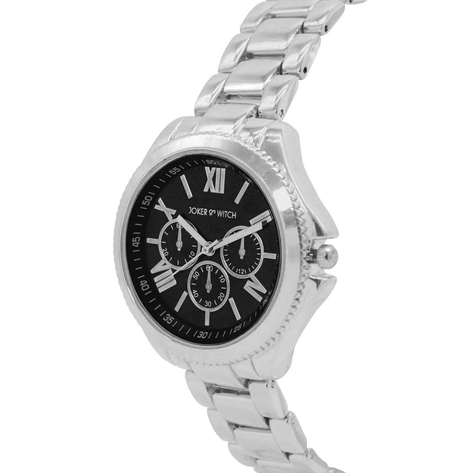 Ella Black Dial Silver Watch