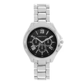 Ella Black Dial Silver Watch