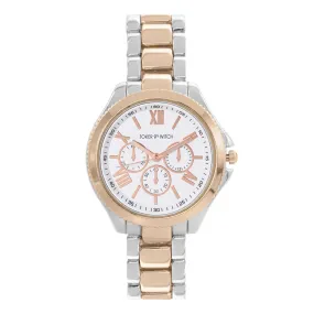 Ella White Dial Rose gold & Silver Watch