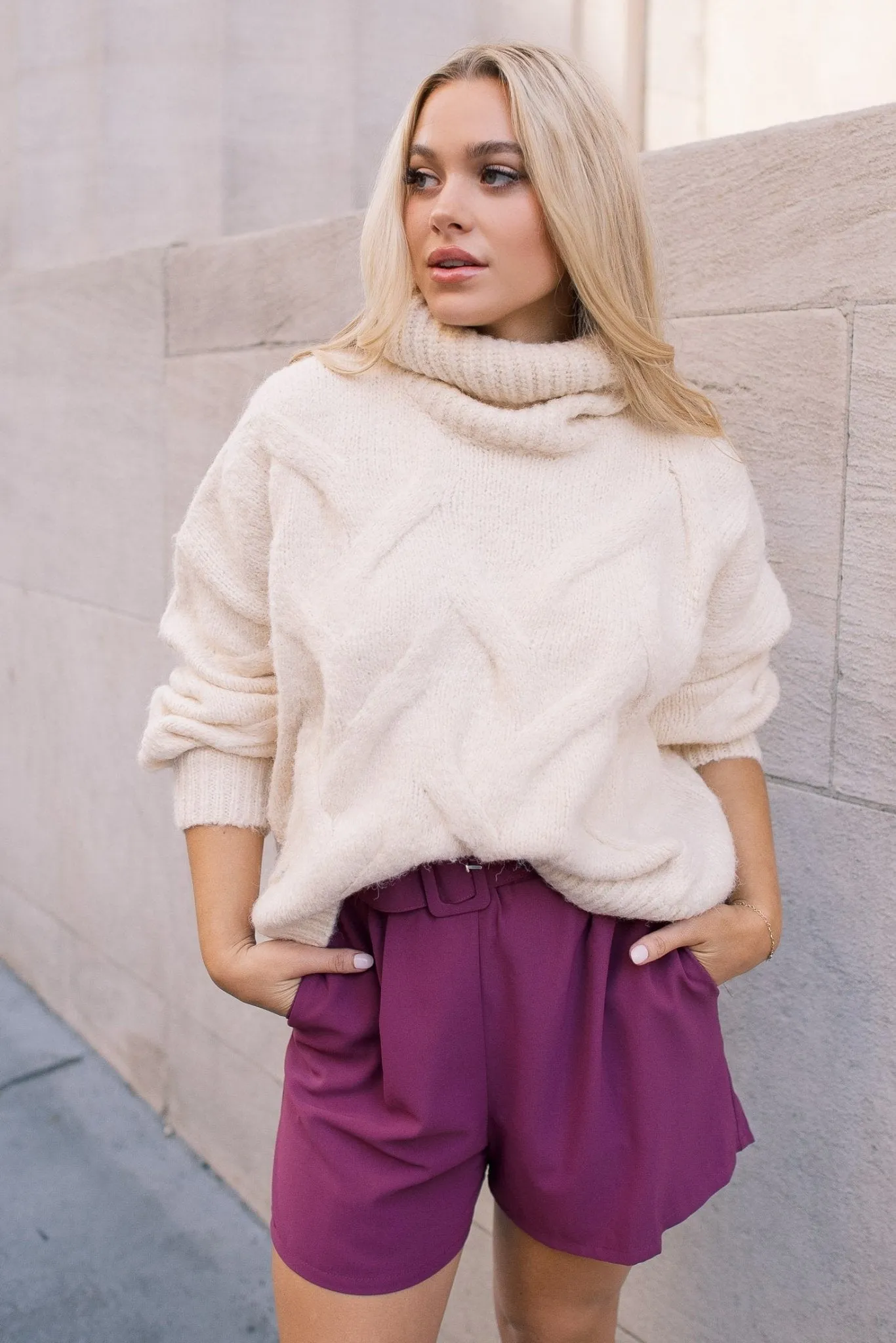 Elvie Cream Cable Knit Sweater - Final Sale