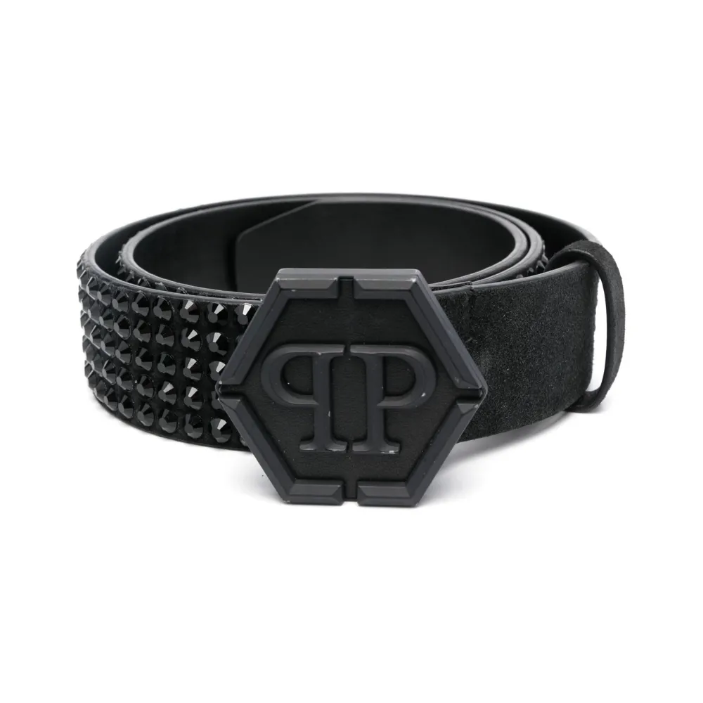 Embossed-Logo Buckle Belt