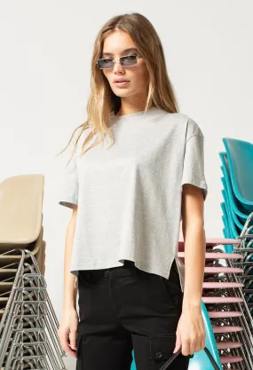 Finley SS Boxy Tee / Heather Grey