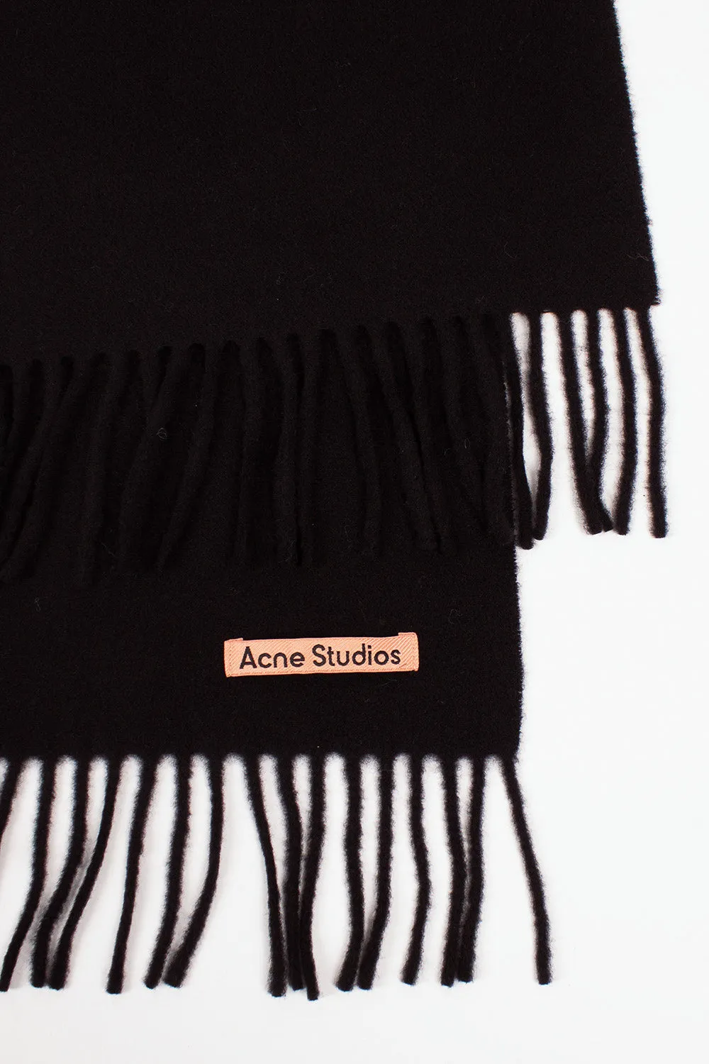 Fringed Wool Scarf Black