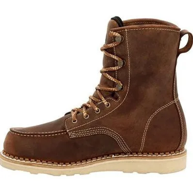 Georgia Men's Wedge 8" WP Soft Toe Slip Resist Work Boot -Brown- GB00532