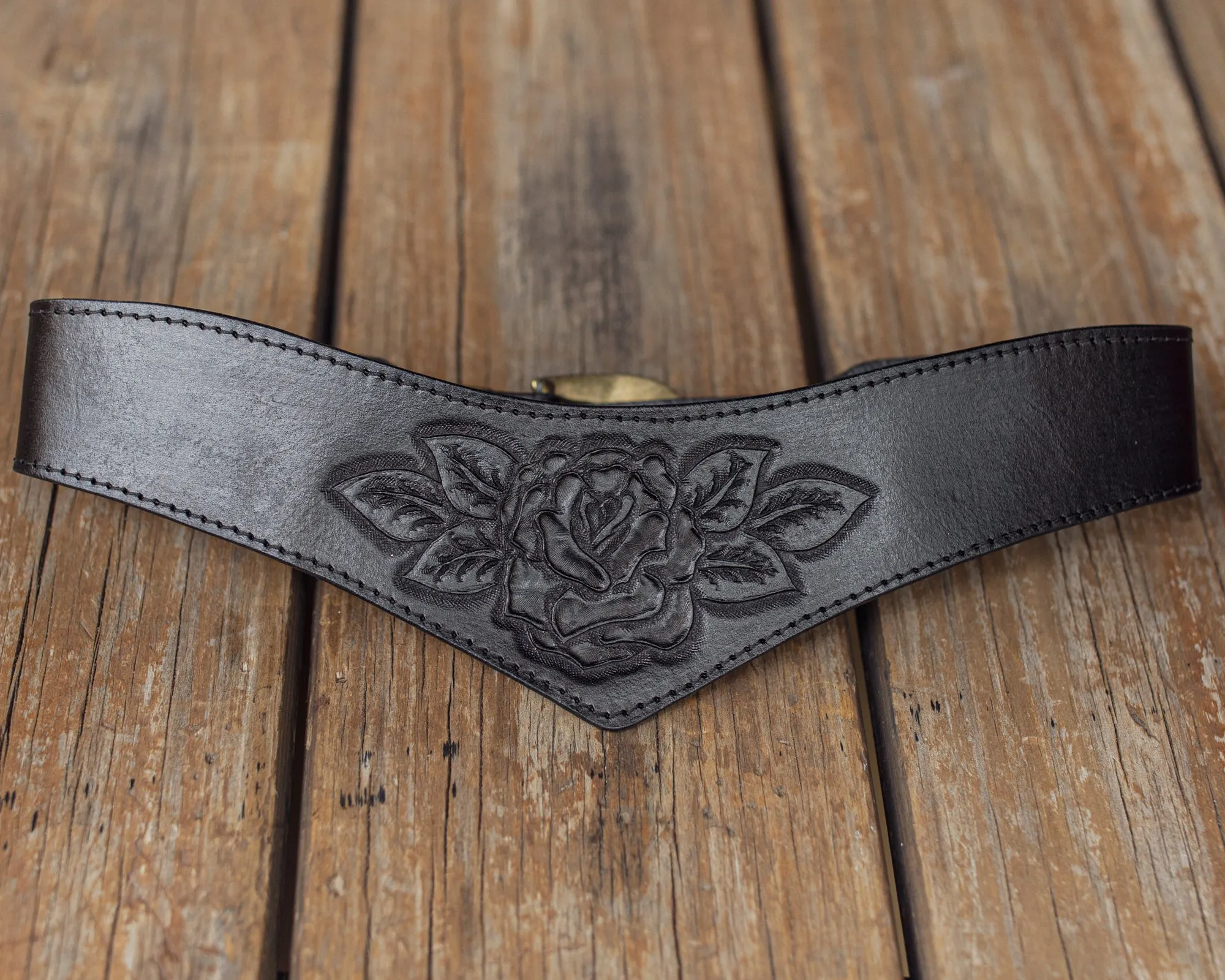 Hand Carved Rose Belt