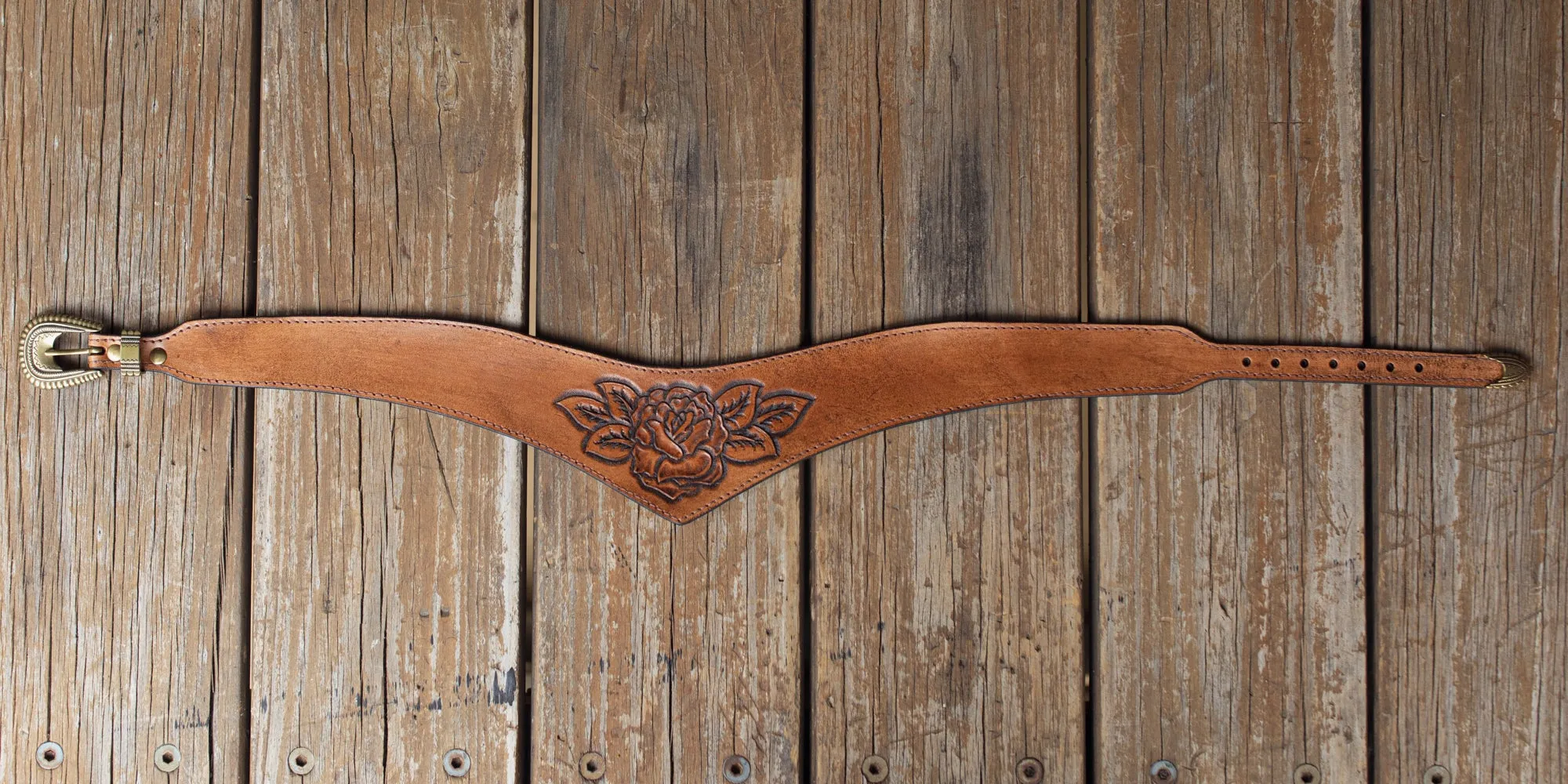 Hand Carved Rose Belt