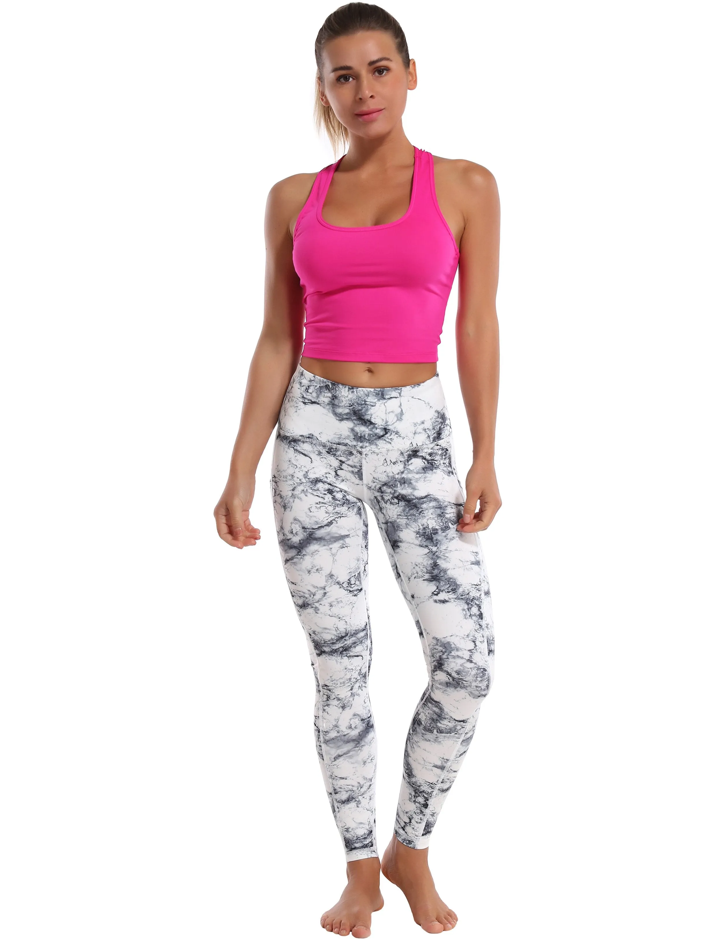 Hip Line Side Pockets Yoga Pants arabescato ins