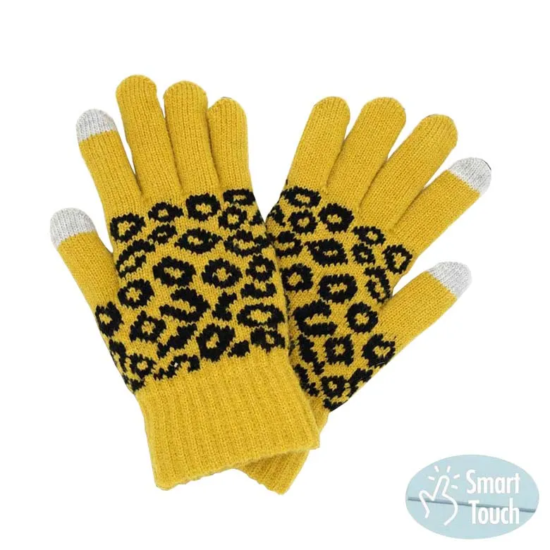 Leopard Patterned Smart Gloves