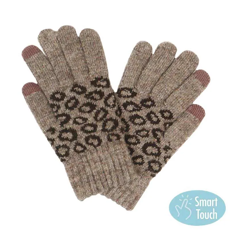 Leopard Patterned Smart Gloves