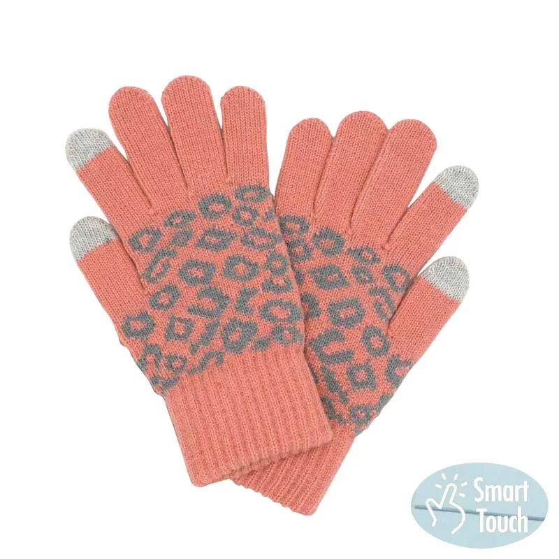 Leopard Patterned Smart Gloves