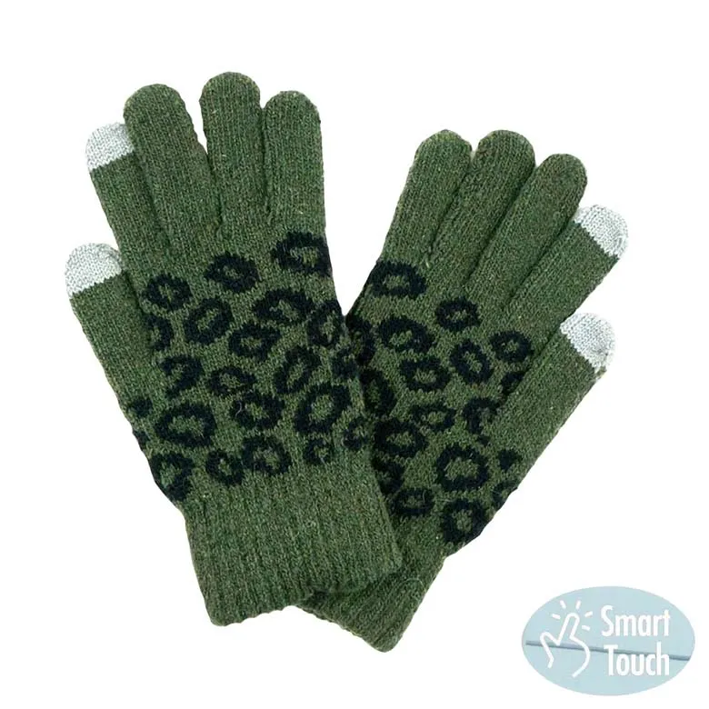 Leopard Patterned Smart Gloves