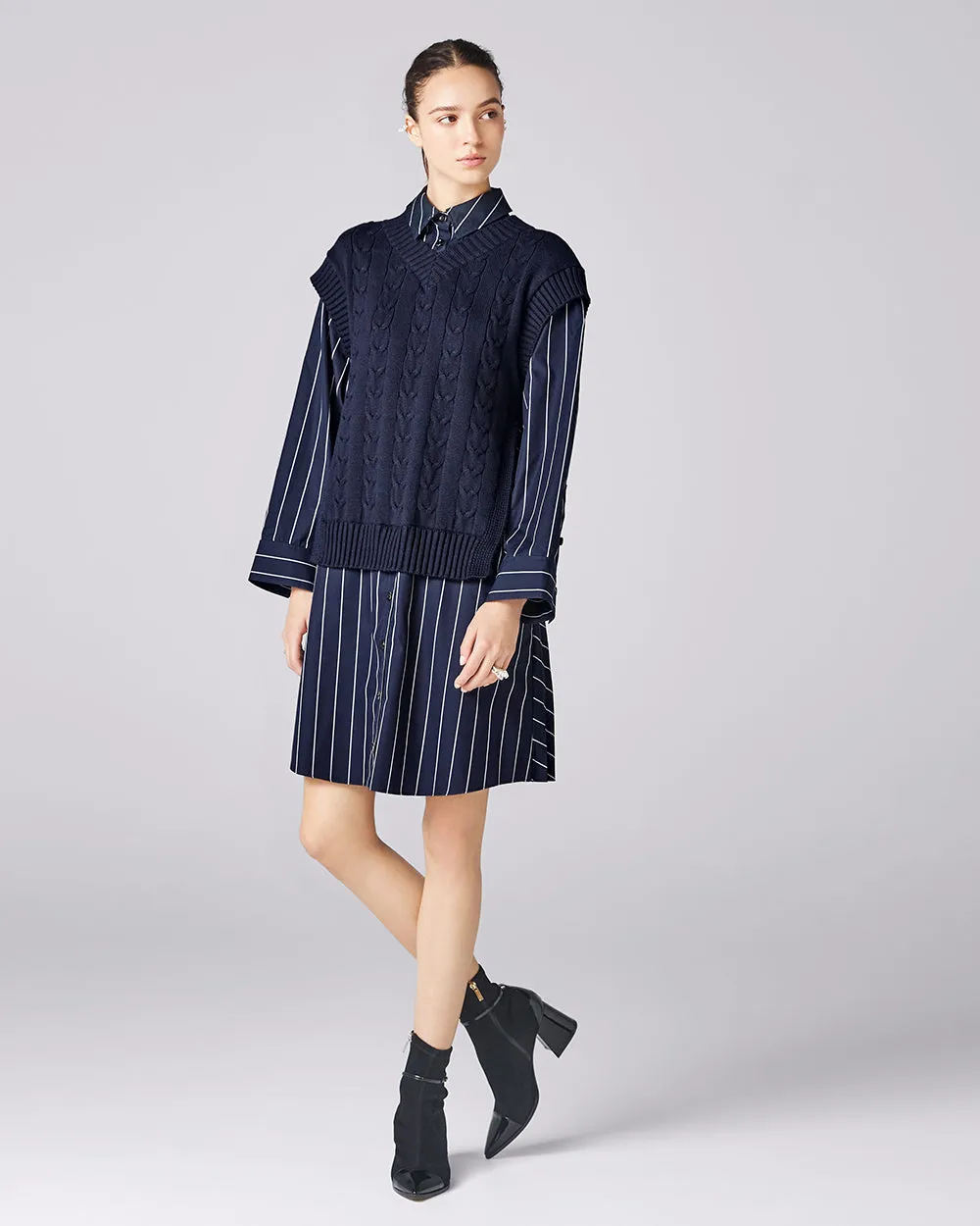 Midnight Blue College Knit Dress