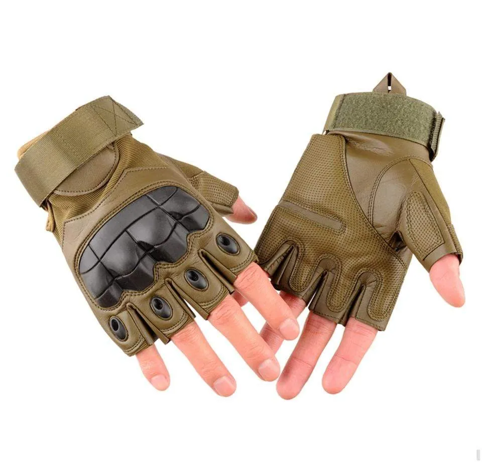 Military Tactical Gloves PU Leather Full Finger Glove Airsoft Paintball Bicycle Hunting Hiking Cycling Men Mittens Fingerless