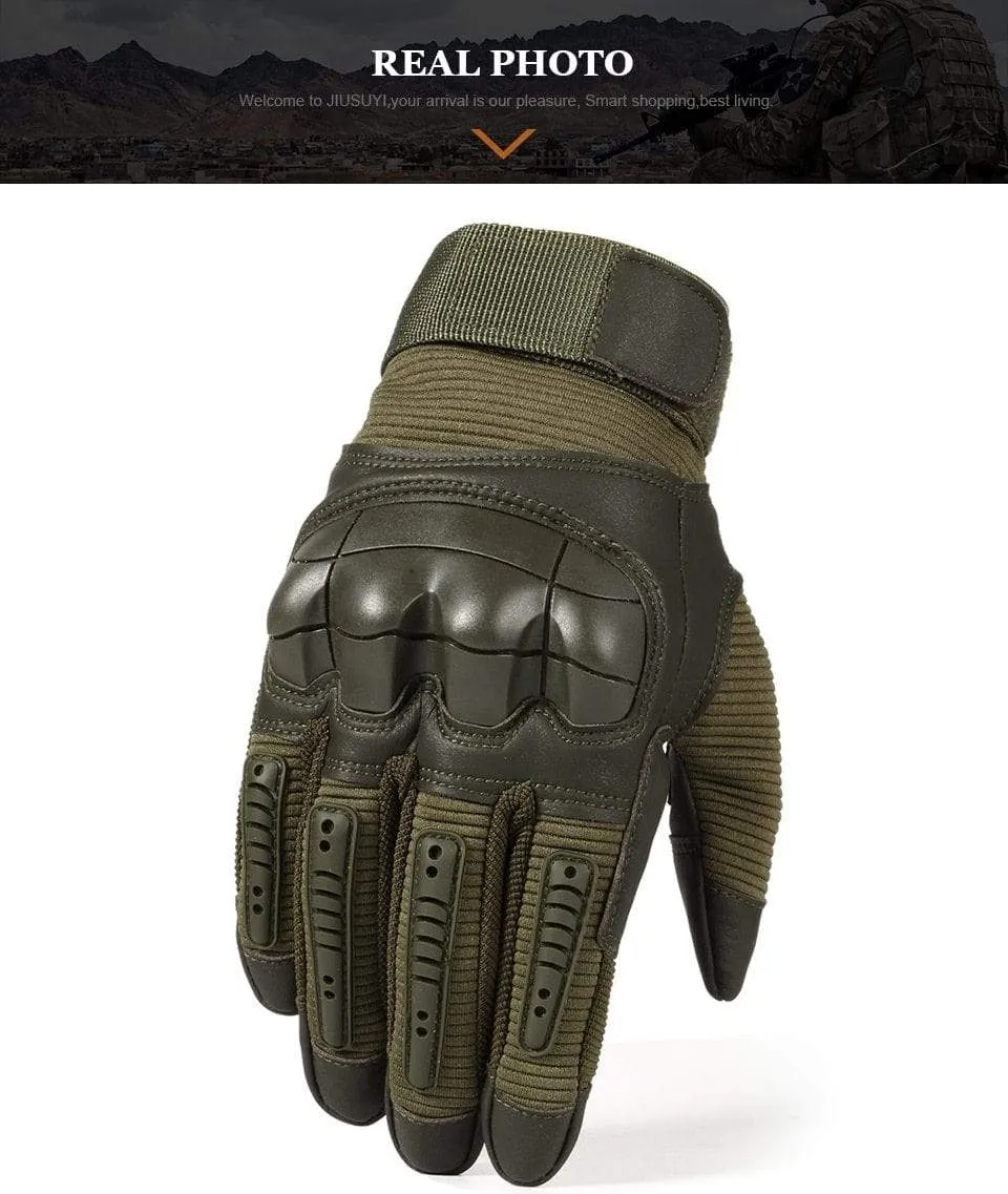 Military Tactical Gloves PU Leather Full Finger Glove Airsoft Paintball Bicycle Hunting Hiking Cycling Men Mittens Fingerless