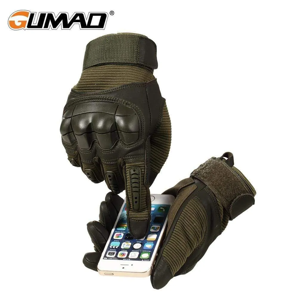 Military Tactical Gloves PU Leather Full Finger Glove Airsoft Paintball Bicycle Hunting Hiking Cycling Men Mittens Fingerless