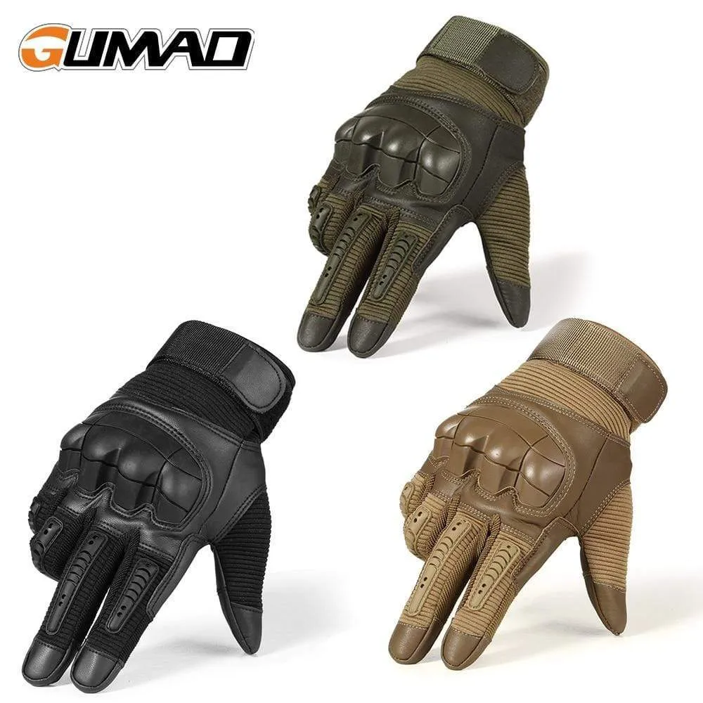 Military Tactical Gloves PU Leather Full Finger Glove Airsoft Paintball Bicycle Hunting Hiking Cycling Men Mittens Fingerless