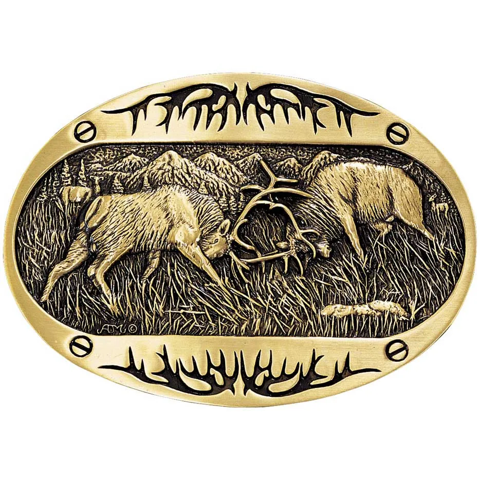 Montana Silversmiths Fighting Elk Belt Buckle