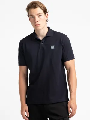 Navy Compass-Badge Polo Shirt