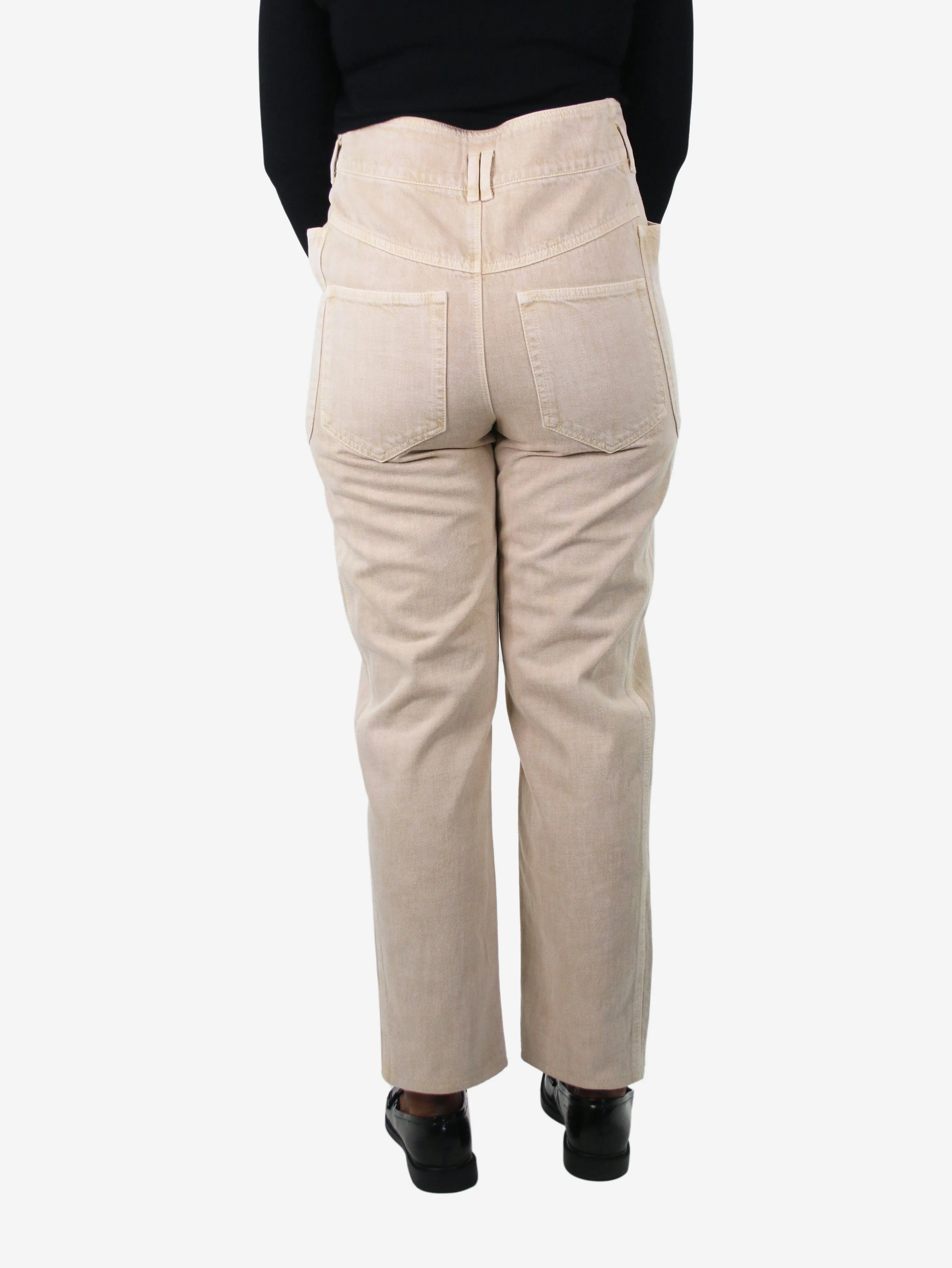 Neutral high-rise cut Tess pants - size UK 12