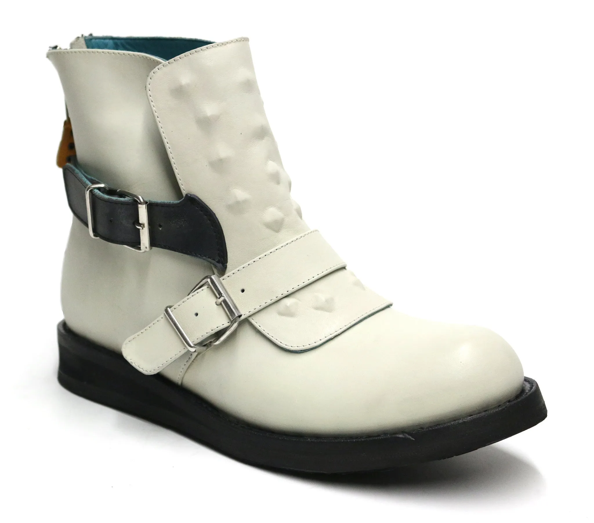 No.1011 ROADWAY back zip boot Bone