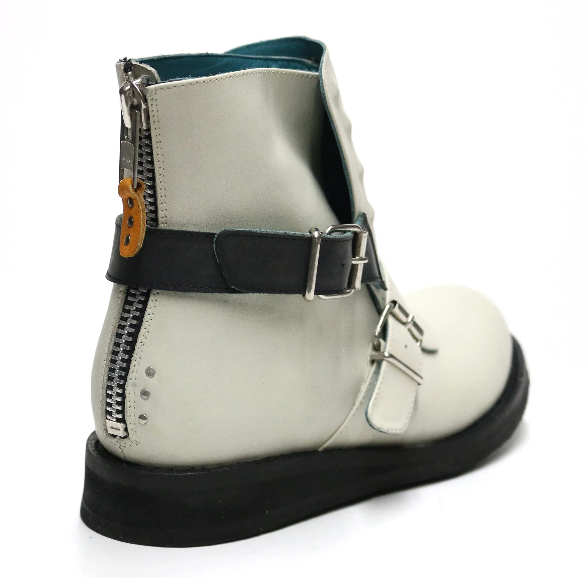 No.1011 ROADWAY back zip boot Bone