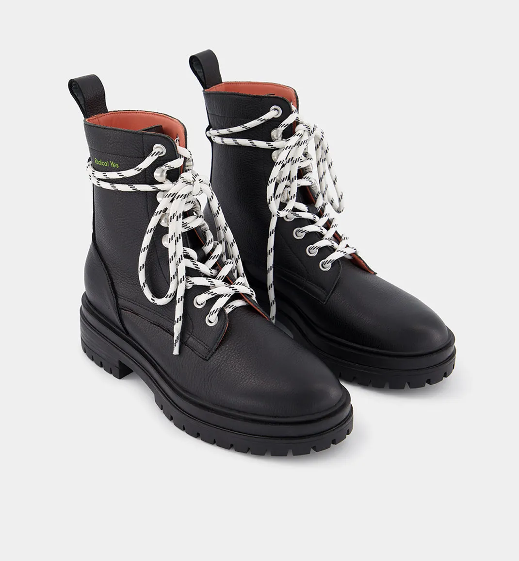 Peace Leather Lace Up Boot | Black