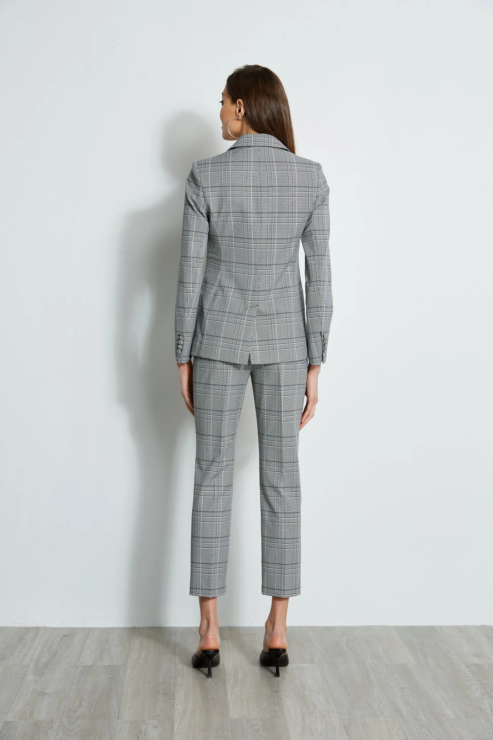 Plaid Single Button Blazer