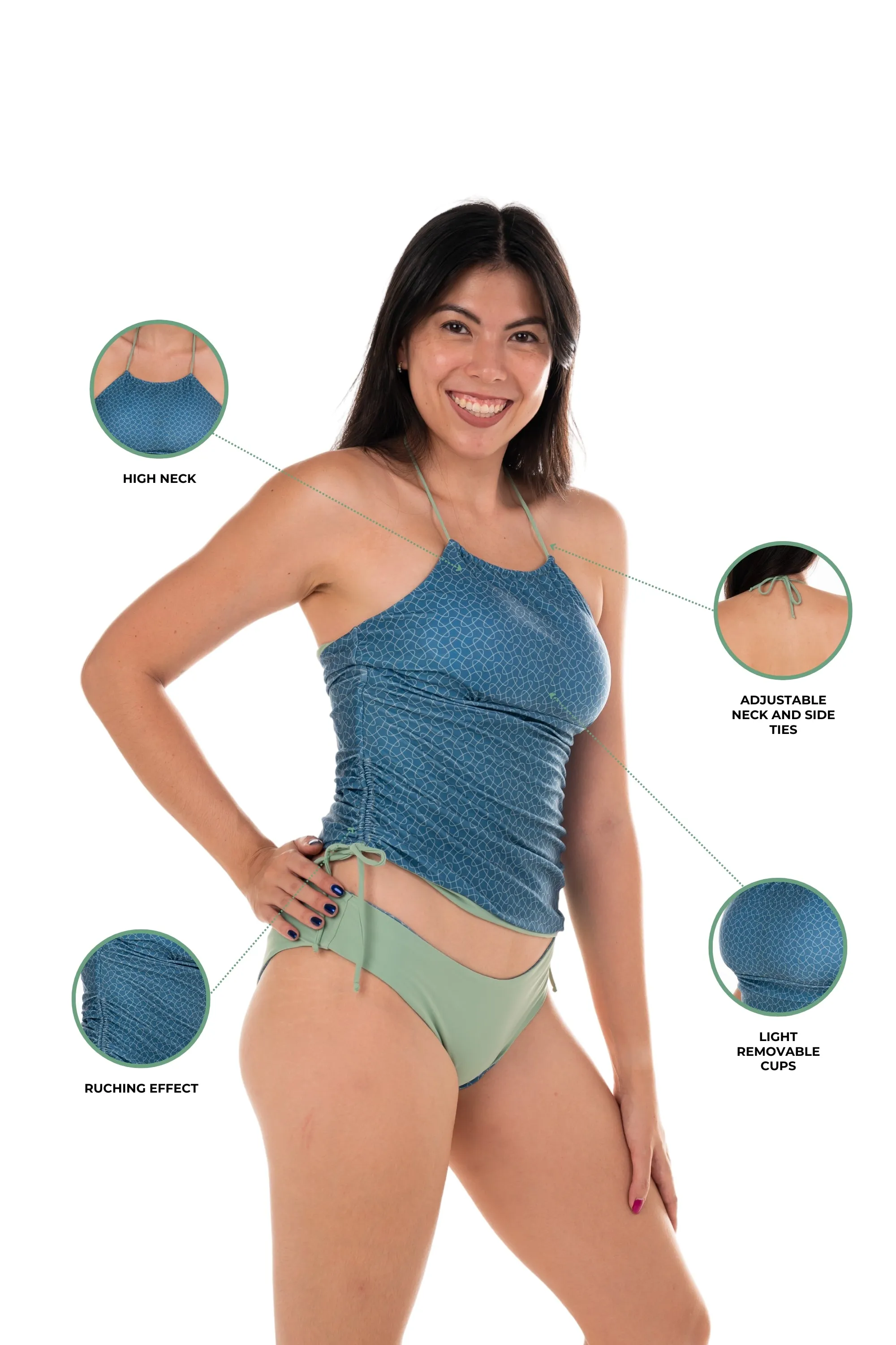 Playa Blanca Sculpting Tankini Top - Reversible